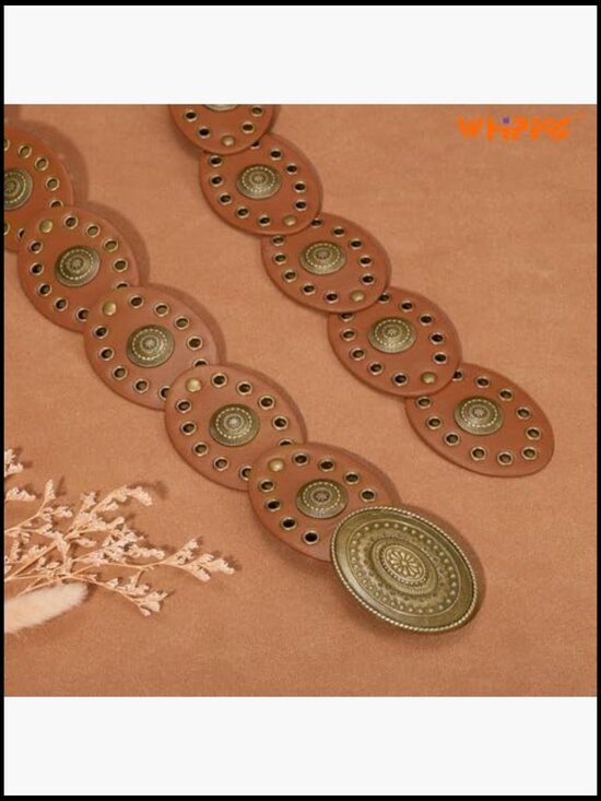 Western Disc Concho Belt Adjustable Wide Boho Vintage Festival Style main image 7